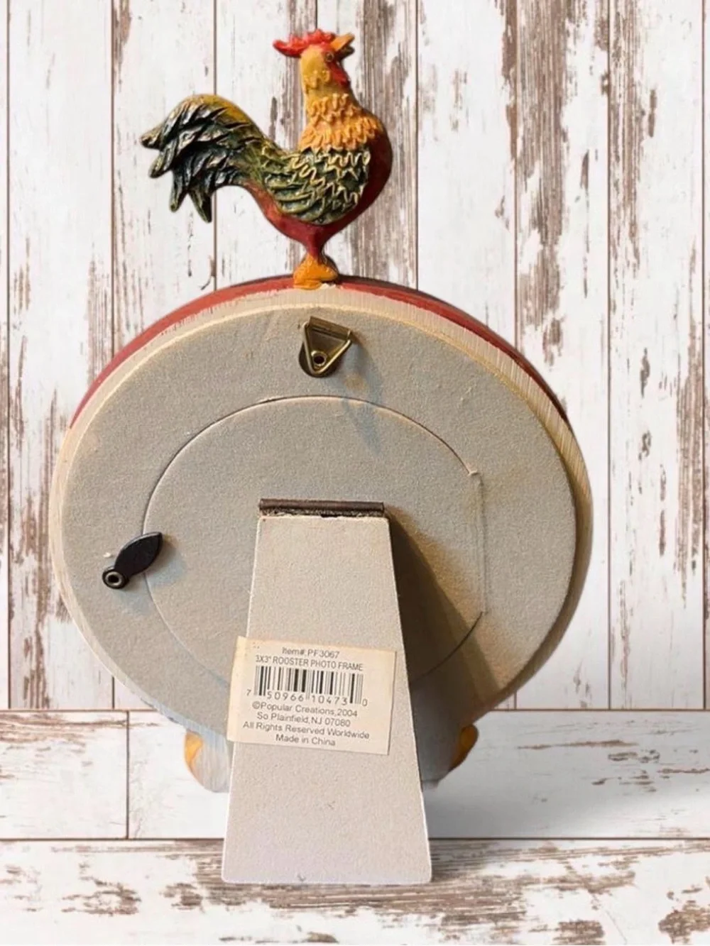 Vintage Multicolor Rooster & Sunflower Picture Frame